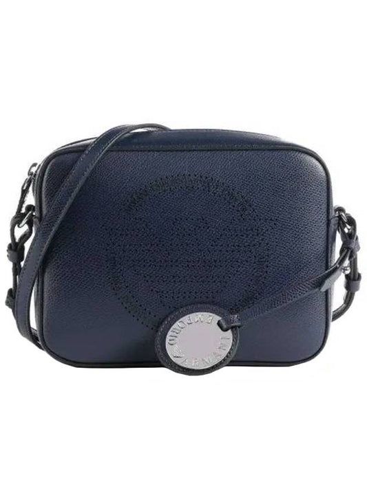 perforated logo cross bag navy - EMPORIO ARMANI - BALAAN.