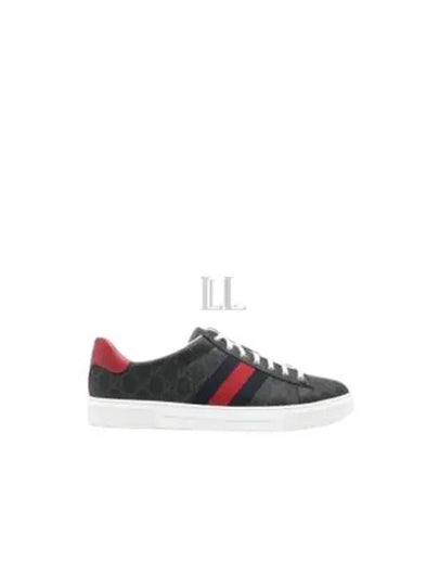 Ace Web GG Supreme Canvas Low Top Sneakers Black - GUCCI - BALAAN 2