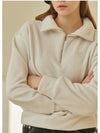 Women's Benini Fleece Half Zip-Up Sweatshirt Ivory - MICANE - BALAAN 4