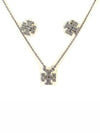 Kira Pave Crystal Earrings Necklace Set Silver - TORY BURCH - BALAAN 2