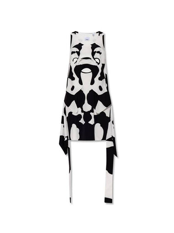 cow print asymmetric midi dress - BURBERRY - BALAAN 1