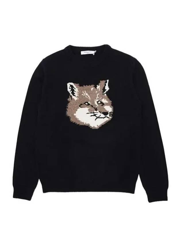 Men's Big Fox Head Classic Pullover Wool Knit Top Navy - MAISON KITSUNE - BALAAN 2