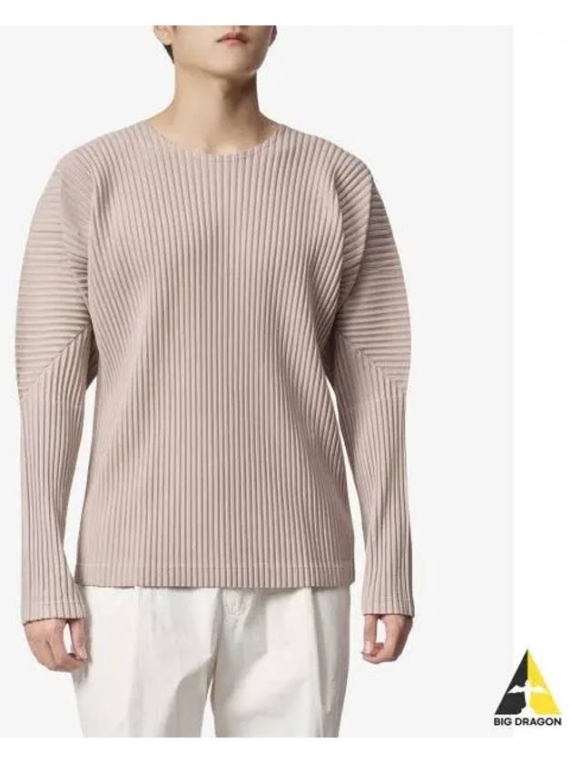 Pleated Long Sleeve T-Shirt Sand - ISSEY MIYAKE - BALAAN 2