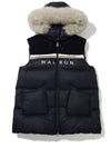 Fur trimmed long down vest NAVY WOMAN - MALBON GOLF - BALAAN 1