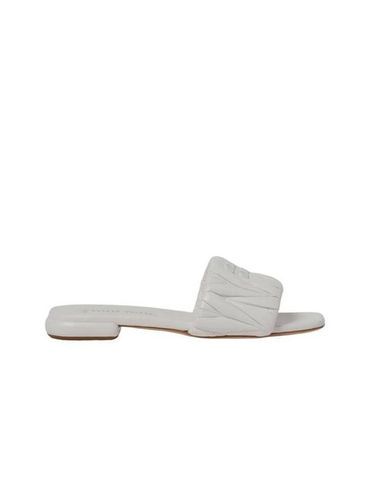 Materasse Nappa Leather Slides White - MIU MIU - BALAAN 1