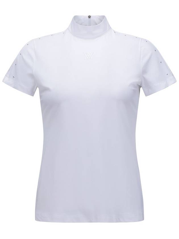 High Neck Mesh Back Short Sleeve T-ShirtWH - ANEWGOLF - BALAAN 1