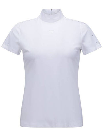 High Neck Mesh Back Short Sleeve T-ShirtWH - ANEWGOLF - BALAAN 1