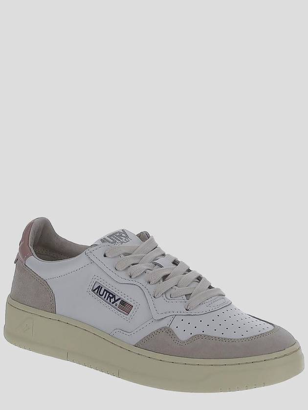 Medalist Leather Suede Low Top Sneakers White Pink - AUTRY - BALAAN 3