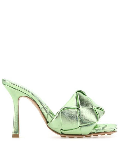 Lido Metallic Sandals Heel Green - BOTTEGA VENETA - BALAAN 2