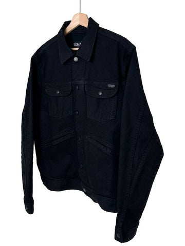 L Men s Washed Western Denim Trucker Jacket Black - TOM FORD - BALAAN 1