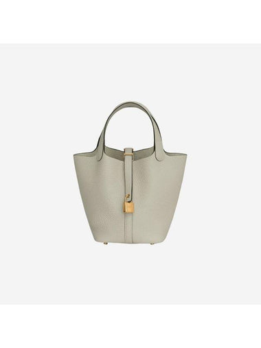 Picotan Rock 18 Clemence Gold Hardware Tote Bag Sauge - HERMES - BALAAN 1