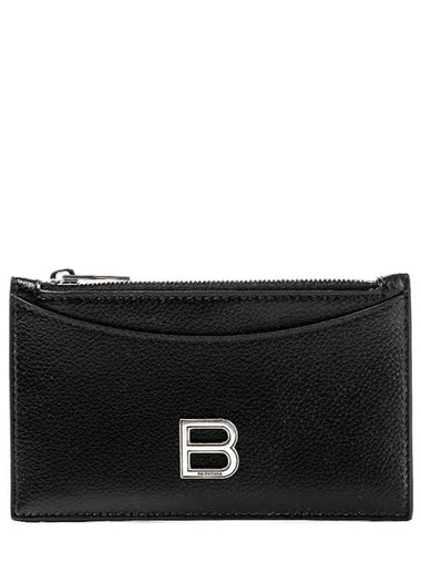 leather zipper hour glass card wallet black silver cabinet - BALENCIAGA - BALAAN 1