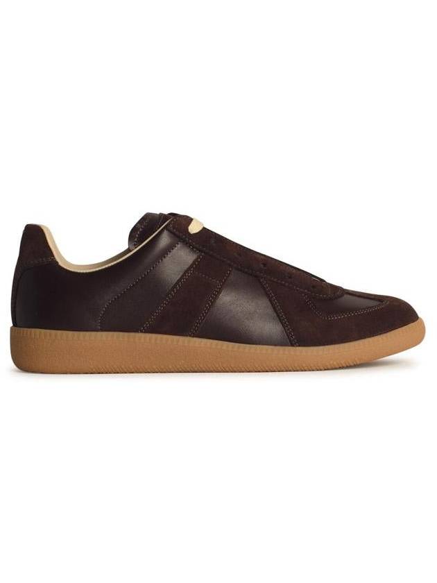 Maison Margiela 'Replica' Brown Leather Sneakers - MAISON MARGIELA - BALAAN 1