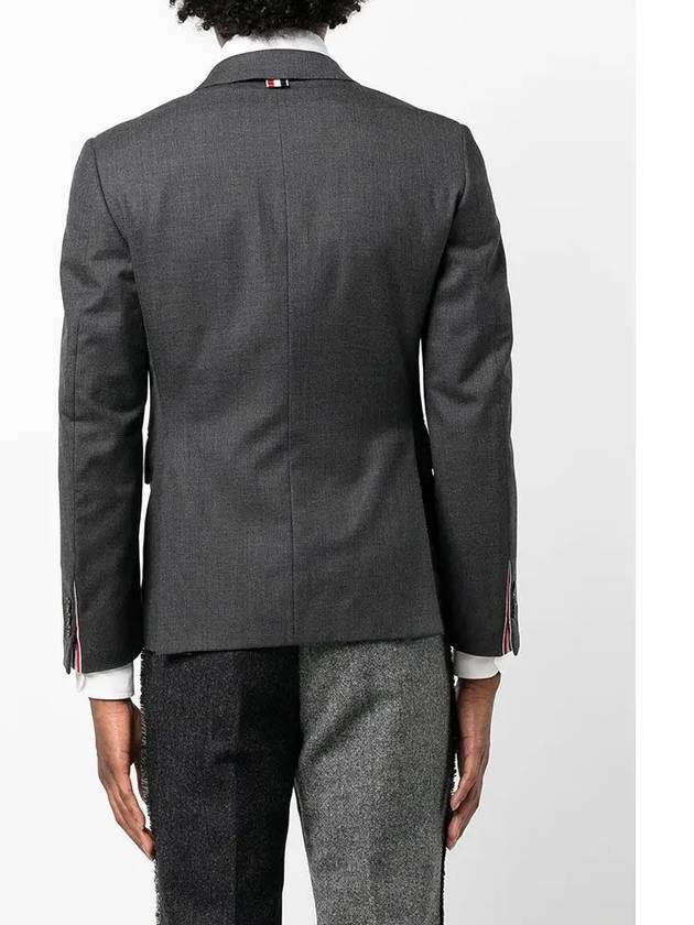 Super 120S Wool Twill Single Breasted Classic Jacket Dark Grey - THOM BROWNE - BALAAN 6