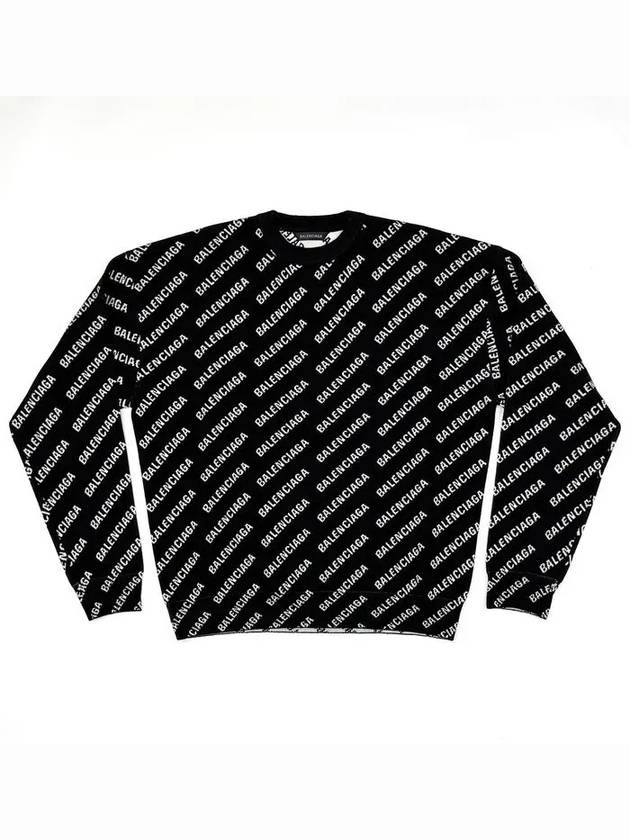 All Over Intarsia Logo Knit Top Black - BALENCIAGA - BALAAN 5