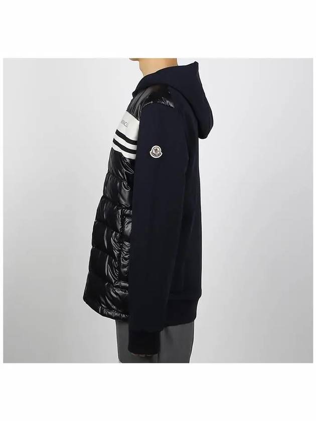 Logo Cotton Zip Up Hoodie Navy - MONCLER - BALAAN 4