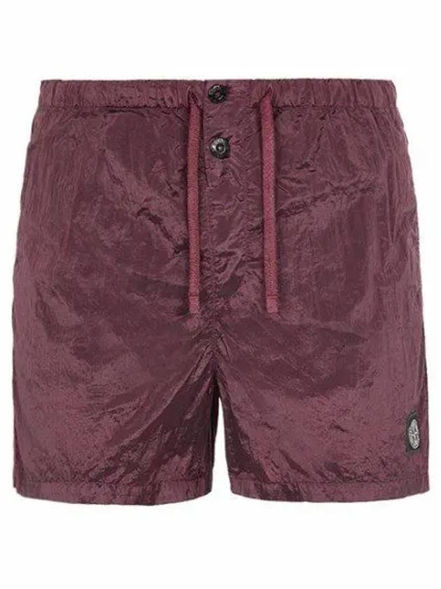 Men's Nylon Metal Swim Shorts Burgundy - STONE ISLAND - BALAAN 2