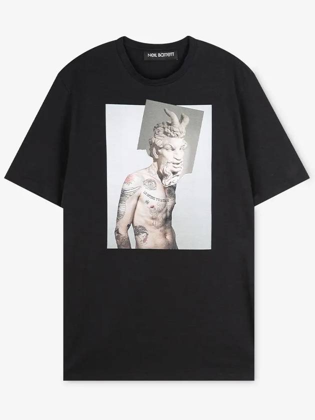 Tattoo Graphic Short Sleeve T-Shirt Black - NEIL BARRETT - BALAAN 3