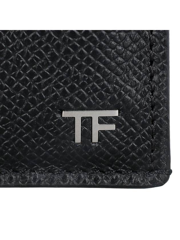 T Line Classic Logo Leather Card Wallet Black - TOM FORD - BALAAN 5