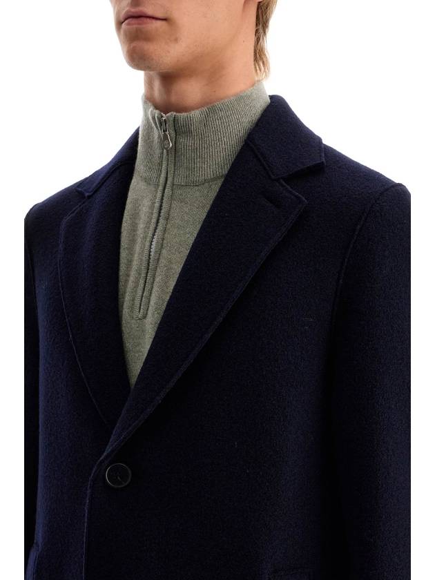 single-breasted wool coat in boiled - HARRIS WHARF LONDON - BALAAN 4