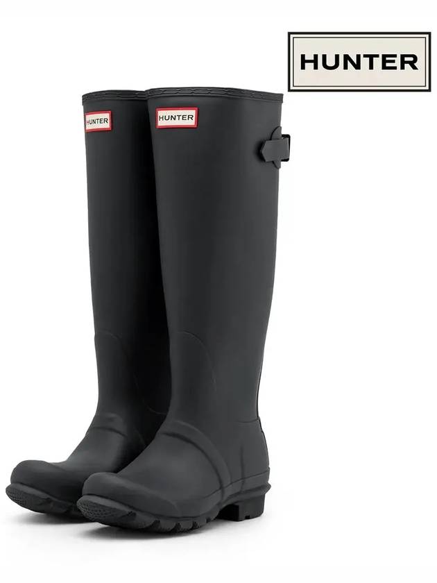 Tall Back Adjustable Wellington Rain Boots Black - HUNTER - BALAAN 2