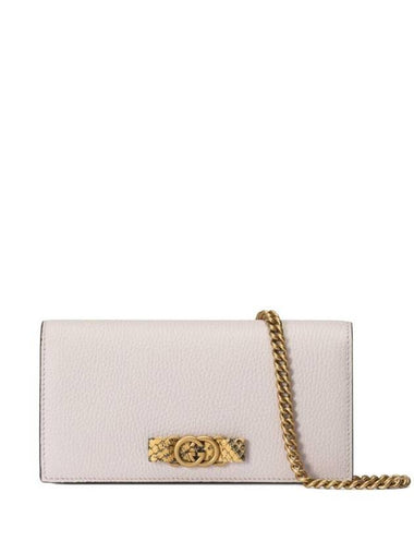 GG Interlocking Leather Chain Long Wallet Pink - GUCCI - BALAAN 1