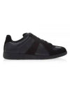 Men's Replica Leather Suede Low Top Sneakers Black - MAISON MARGIELA - BALAAN 2