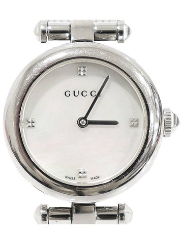 YA141504 141 5 27MM Steel Quartz Mother of Pearl Diamantissima Women s Watch - GUCCI - BALAAN 1