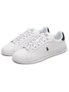 Logo Leather Low Top Sneakers Navy Tab White - POLO RALPH LAUREN - BALAAN 4