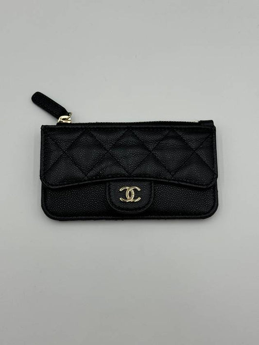 Classic Caviar Gold Zipper Card Wallet Black AP2570 - CHANEL - BALAAN 2