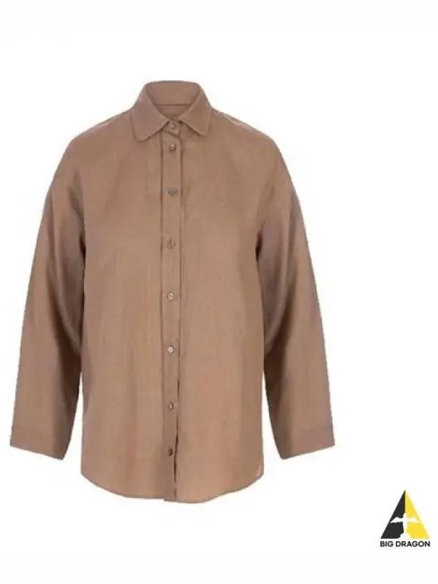 S Women Linen Shirt Brown 2391110932600 - MAX MARA - BALAAN 1