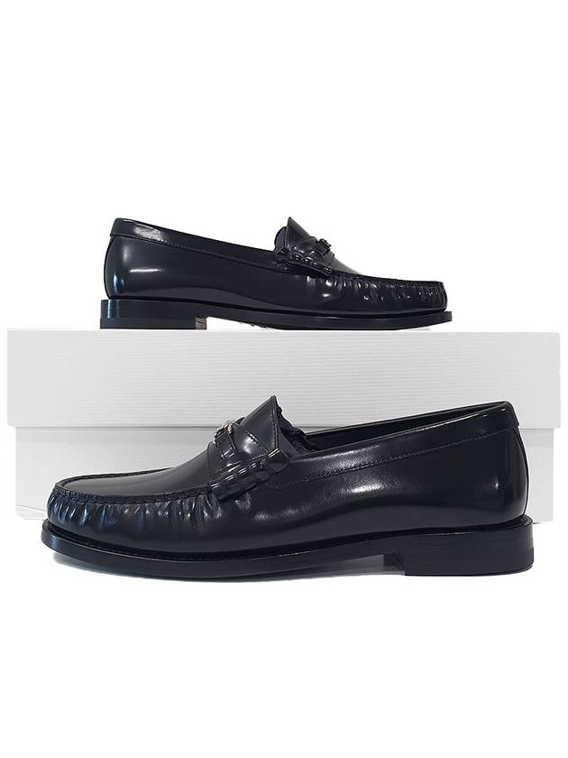 Luco Triomphe Polished Bull Loafers Black - CELINE - BALAAN 3