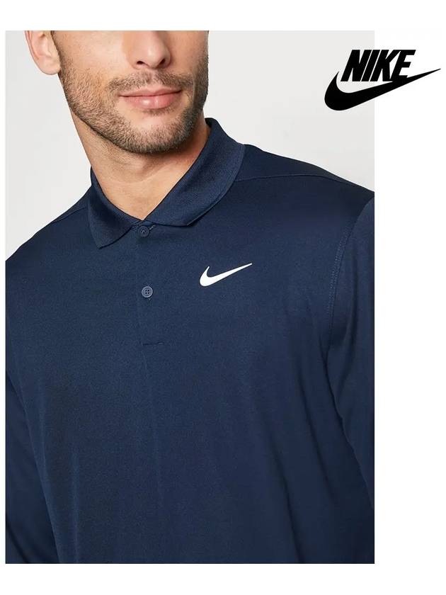 Men s Dri Fit Victory Long Sleeve Golf Polo Navy DN2344 - NIKE - BALAAN 5