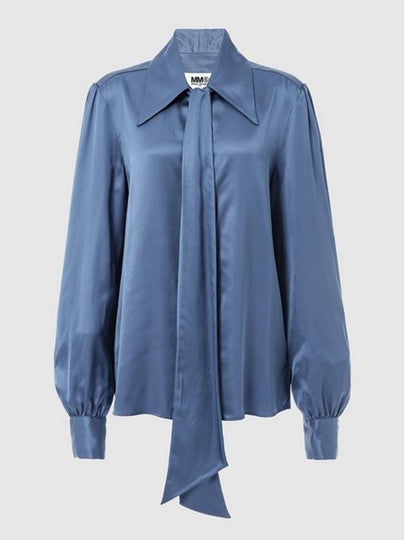 Women's Woven Rayon Shirt Blue - MAISON MARGIELA - BALAAN 2