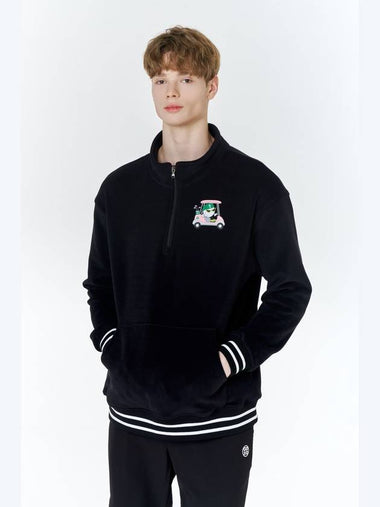 Swagkart Double Fleece Half Zip Up Black - GOXO - BALAAN 1