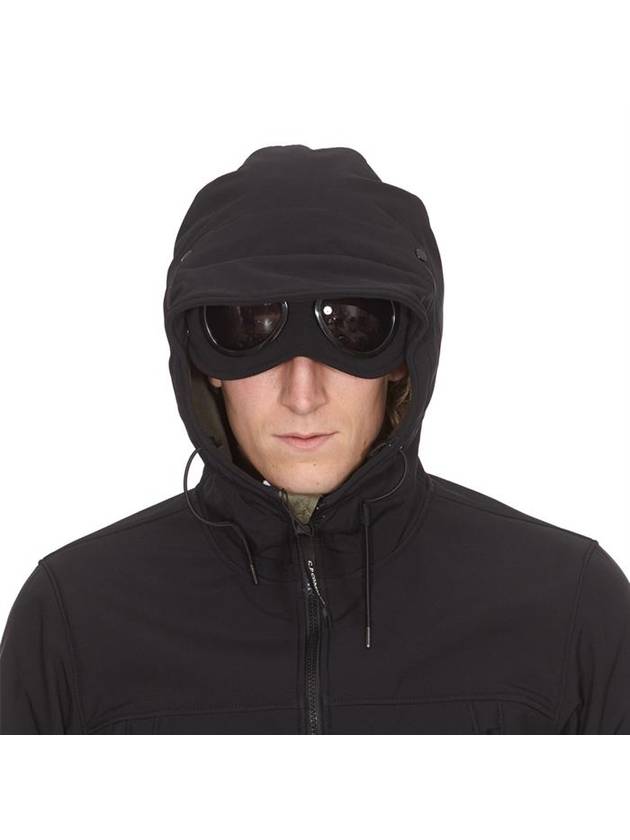 Goggle Padded Hooded Jacket Black - CP COMPANY - BALAAN 7