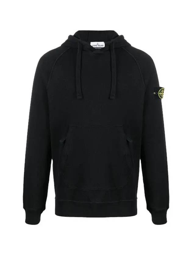 Men's Wappen Patch Sweat Hoodie Black - STONE ISLAND - BALAAN 3