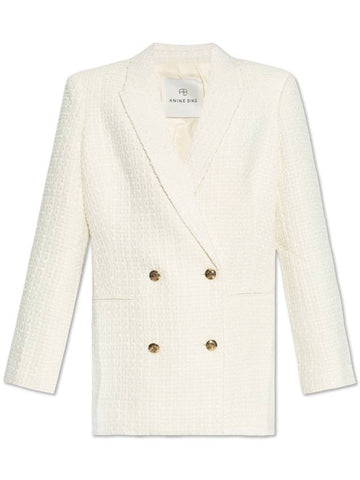 Anine Bing Tweed Blazer, Women's, Cream - ANINE BING - BALAAN 1