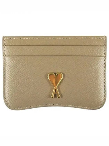 Paris heart logo card wallet light taupe USL104AL 0036 2811 271906 1120119 - AMI - BALAAN 1