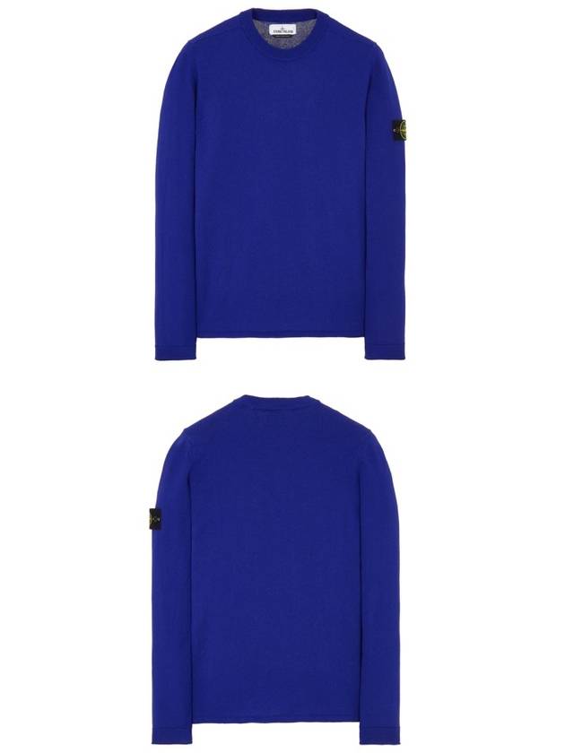 Wappen Patch Crew Neck Knit Top Purple Blue - STONE ISLAND - BALAAN 6