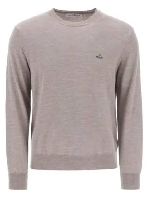 Embroided Logo Merino Wool Knit Top Grey - VIVIENNE WESTWOOD - BALAAN 2