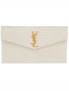 Uptown Crocodile Clutch Bag Blanc Vintage - SAINT LAURENT - BALAAN 2