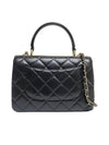 Gold Plated CC Top Handle Flap Small Tote Bag Black - CHANEL - BALAAN 3