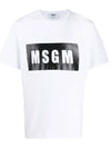 Box Logo Print Cotton Short Sleeve T-Shirt White - MSGM - BALAAN 3