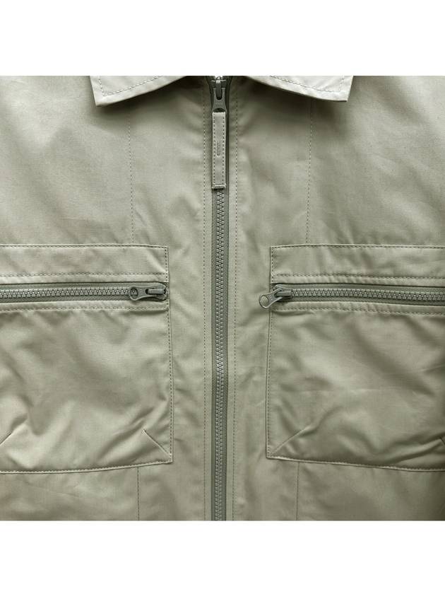 Cotton Canvas Zip-up Jacket Beige - STONE ISLAND - BALAAN 4