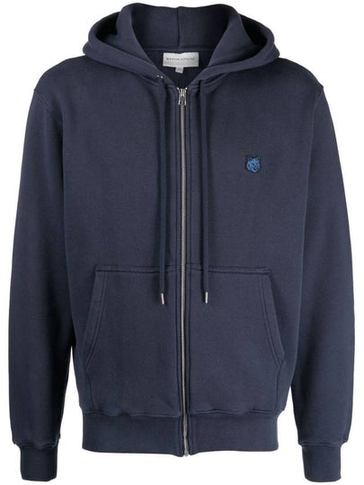 Tonal Fox Head Patch Comfort Zip Up Hoodie Ink Blue - MAISON KITSUNE - BALAAN 2