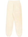 Logo Print Brushed Training Cotton Track Pants Ivory - SPORTY & RICH - BALAAN 4