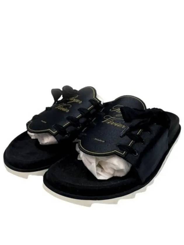 RVW458214521WCB 999 Logo Slippers Black - ROGER VIVIER - BALAAN 2