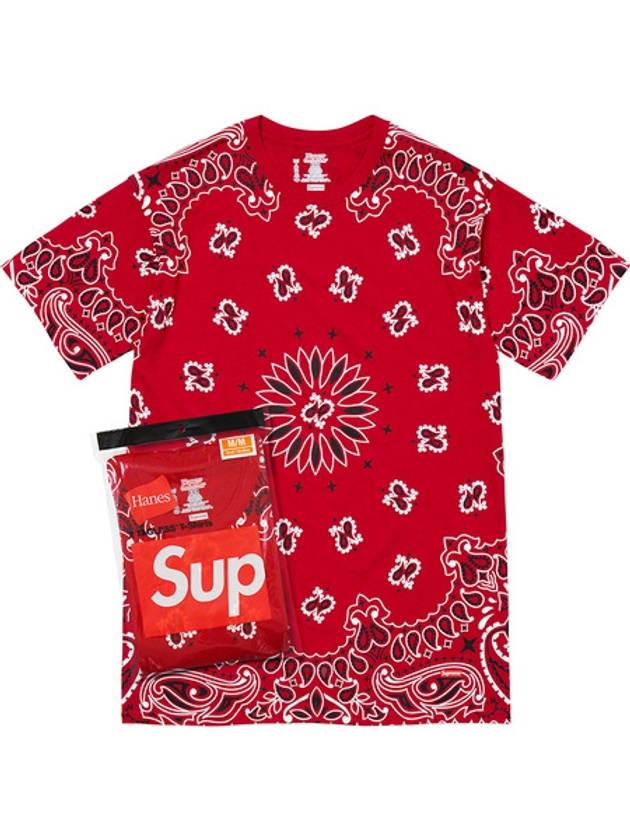 Hanes Bandana Tagless TShirt Red - SUPREME - BALAAN 1