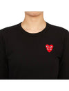 Double Heart Wappen Long Sleeve T-Shirt Black - COMME DES GARCONS PLAY - BALAAN 6